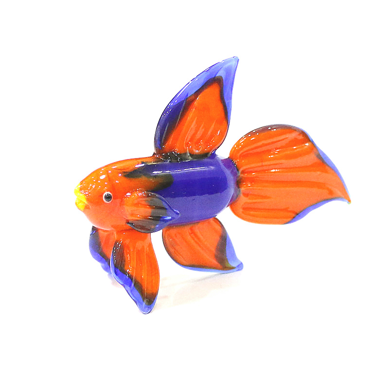 Live Fish Aquarium - 오렌지 무라노 유리 열대어 입상 장식품,