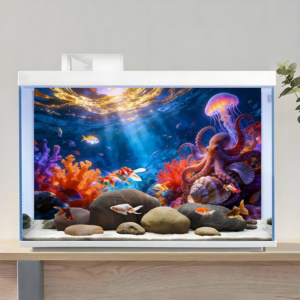 수족관 배경 스티커, 문어 파라다이스, 어항 및 파충류 - Aquarium Fish Paradise 리뷰 및 가격