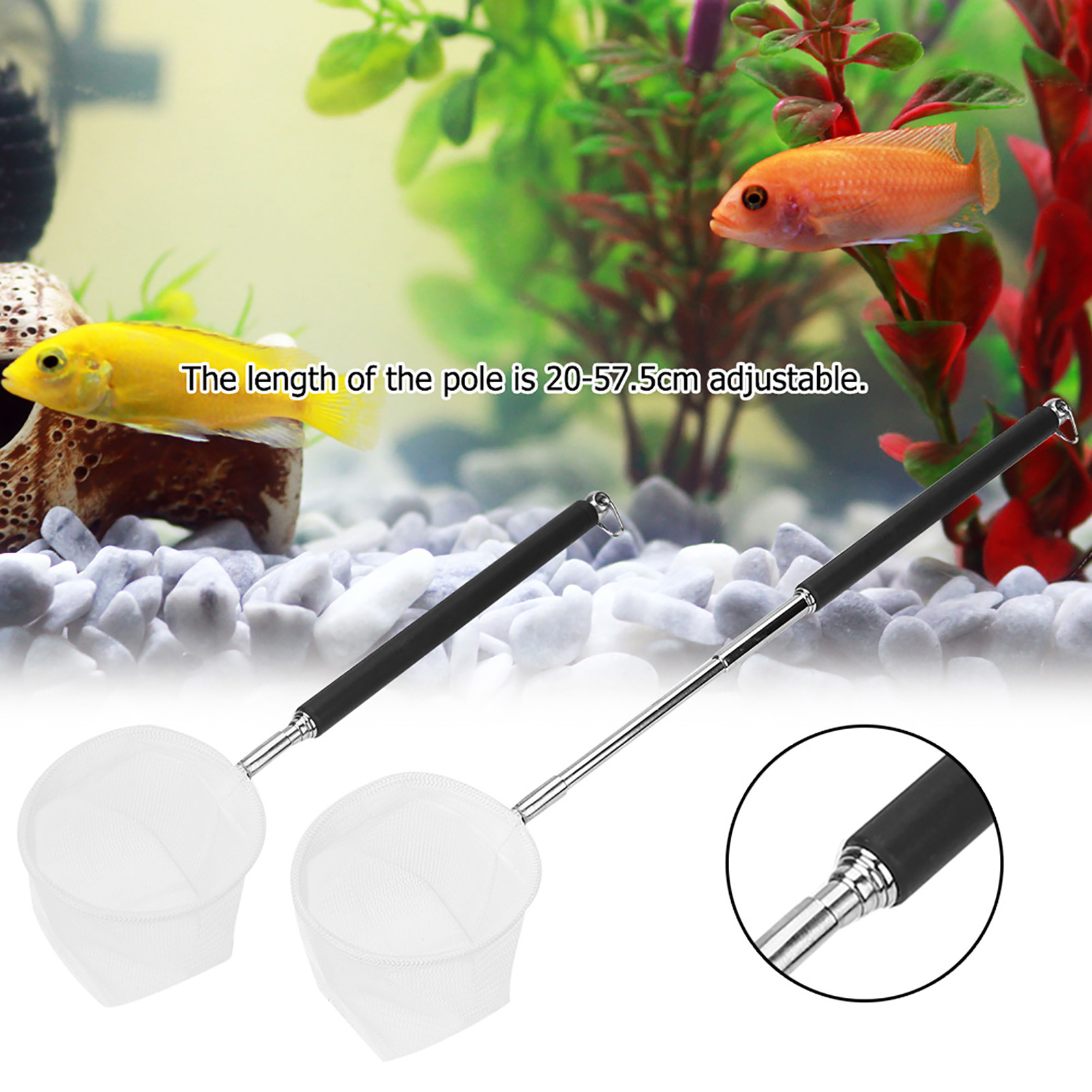 조절 가능한 수족관 낚시망 20-57.5cm 확장형 손 - Aquarium Fish Net Small 리뷰 및 가격