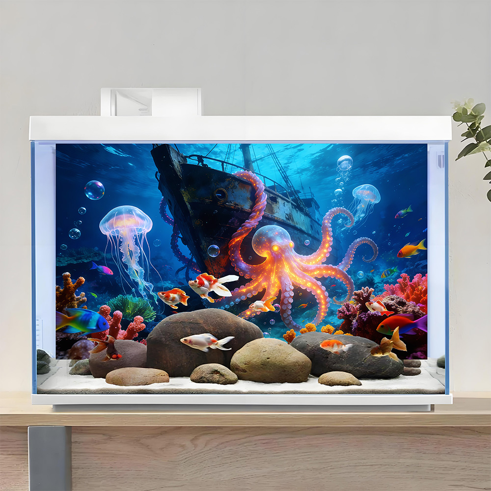 수족관 배경 스티커, 문어 파라다이스, 어항 및 파충류 - Aquarium Fish Paradise 리뷰 및 가격