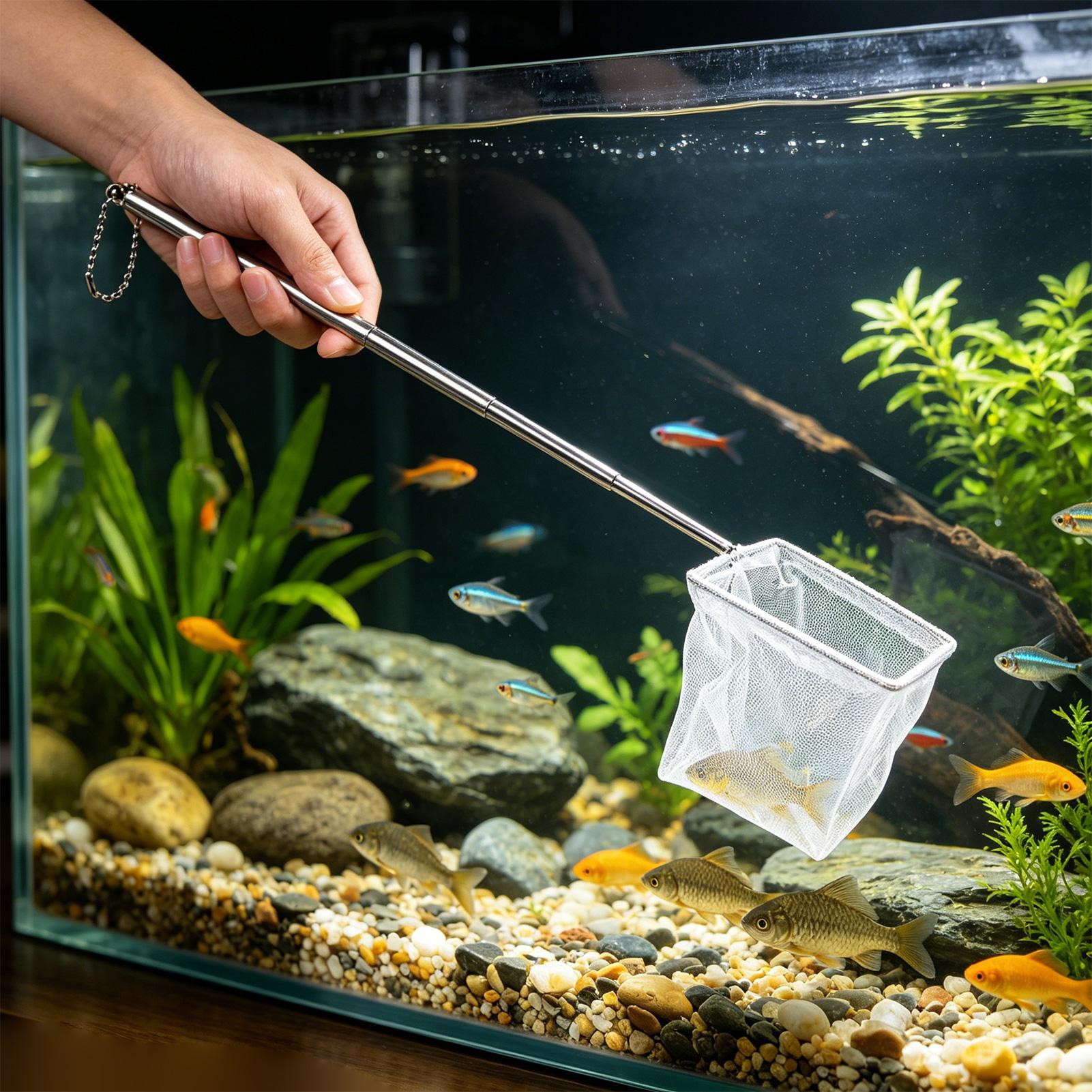 2pcs 작은 물고기 그물망 텔레스코픽 핸들 스테인레스 - Aquarium Fish Net Small 리뷰 및 가격