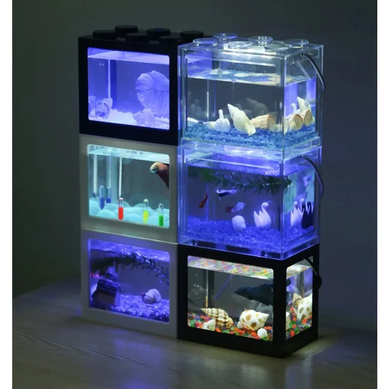 1L USB LED 데스크탑 미니 수족관 물고기 탱크  - Aquarium Fish Betta 리뷰 및 가격