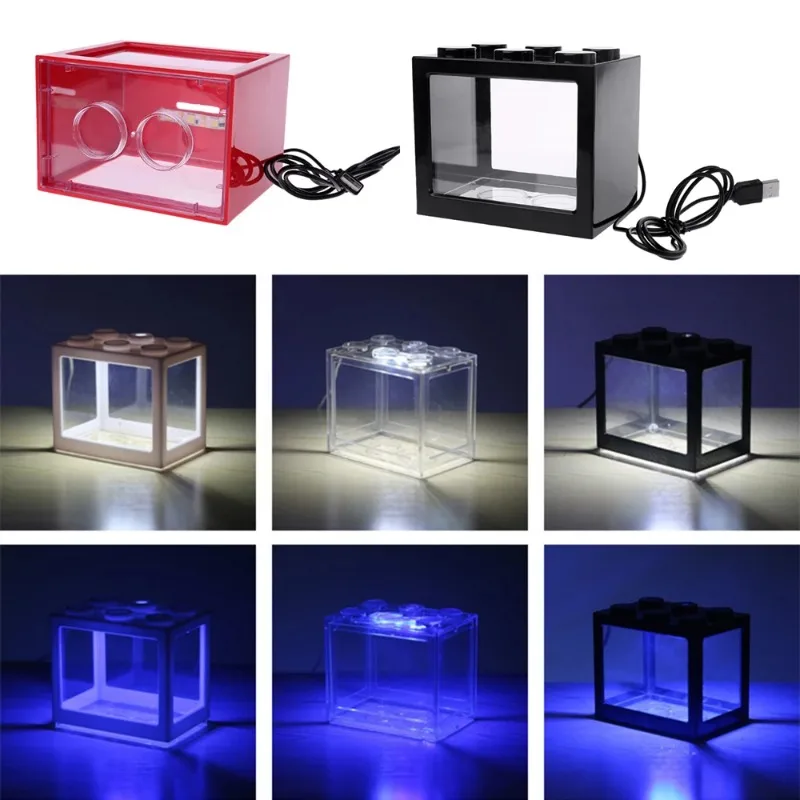 1L USB LED 데스크탑 미니 수족관 물고기 탱크  - Aquarium Fish Betta 리뷰 및 가격